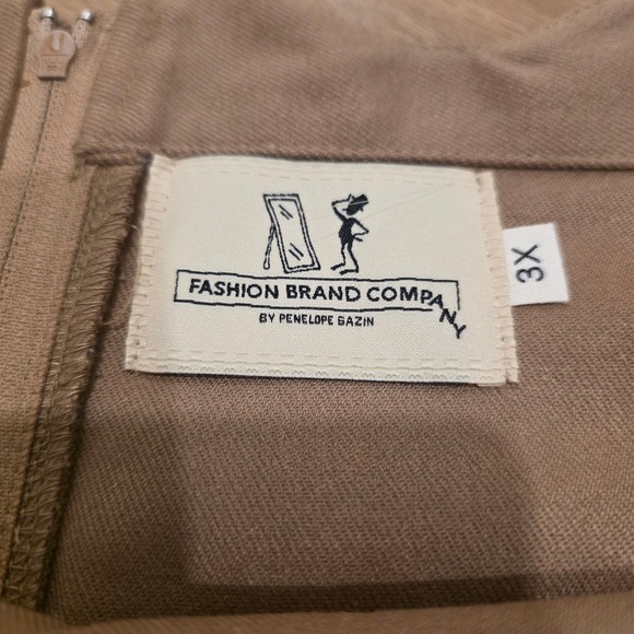 Fashion Brand Company Penelope Gazin Tan Scalloped Hem Mini Skirt 3X Plus Size - Picture 2 of 6